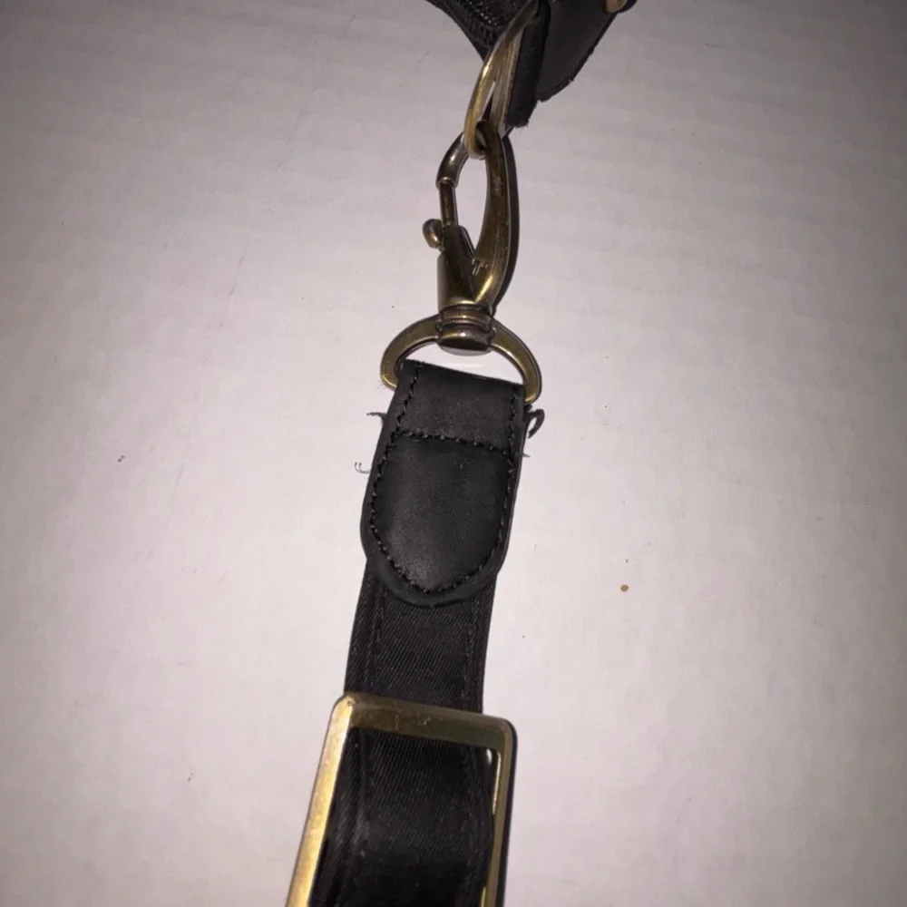 Black Crossbody Bag with Adjustable Strap and nylon Finish